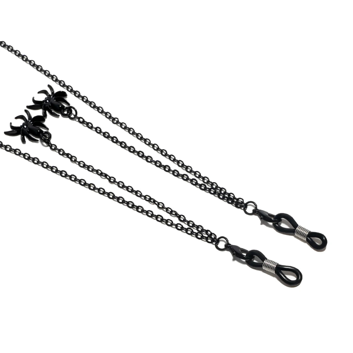 Retro black spider glasses chain men's and women's fashionable glasses holder glasses accessories, suitable for costume parties