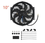 Universal 7/9/10/12/14/16 Inch 12V 80W 2100RPM Car Air Conditioning Cooling Fan Blade Cool Mounting Kit CF-1001