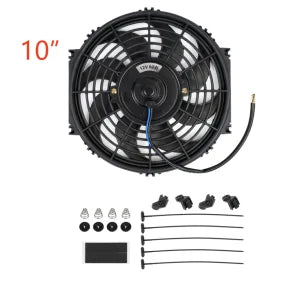 Universal 7/9/10/12/14/16 Inch 12V 80W 2100RPM Car Air Conditioning Cooling Fan Blade Cool Mounting Kit CF-1001