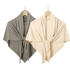Solid Color Cotton Triangle Scarf Muslim Hijab Shawls Woman Soft Wraps Lady Fashion Causal Turban Islamic Jersey Headband