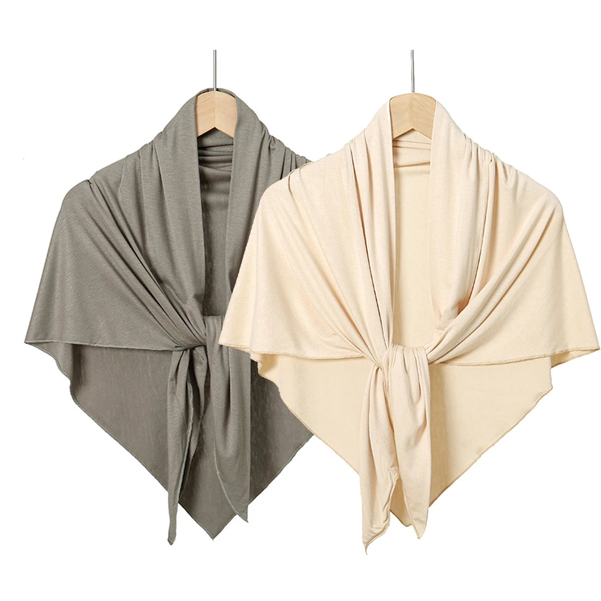 Solid Color Cotton Triangle Scarf Muslim Hijab Shawls Woman Soft Wraps Lady Fashion Causal Turban Islamic Jersey Headband