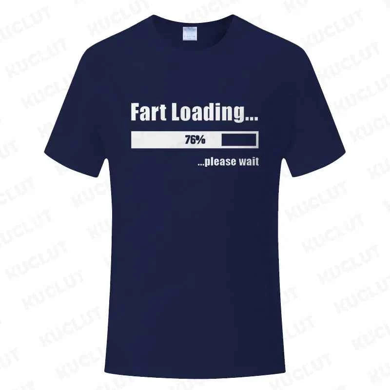 Huge Fart Loading Men's T-shirt Humor Tee Joke Gag Tshirt for Dad Gifts Guys Male Clothes Short Sleeve Tees Funny Graphic Tops