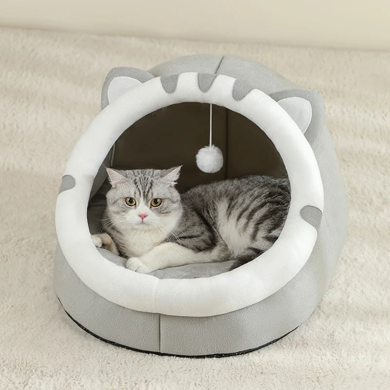 Super Cat Bed Warm Pet House Kitten Cave Cushion Cat House Warm Sleeping Dog Basket Tent Small Dog Mat Supplies Bed For Cats - WTN Essentials 