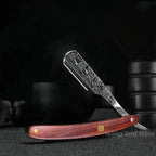 Professional Wooden Handle Shaving Razor for Men – Replaceable Blade Barber Razor | Vintage Straight Edge Shaver & Grooming Gift