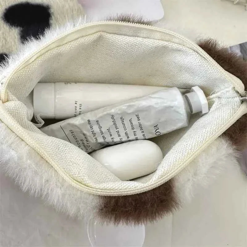 Heart Printed Cute Small Lipstick Cosmetic Bag Travel Makeup Organizer Toiletry Storage Bag Pouch Card Holder Purse Bags