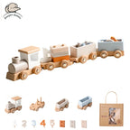 Wooden Montessori Train Learning Toy for Toddlers and Preschool Kids