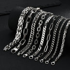 Punk Silver Color Men's Chain Bracelets,Hip Hop Stainless Steel Braided Link Wristband,Classic Metal Jewelry Gift for Him Dad