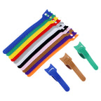 10pcs Releasable Cable Ties 15 20 25 30cm Mouse Earphone Wire Wrap Cable Organizer Nylon Hook Loop Strap Zip Bundle Bandage Tie