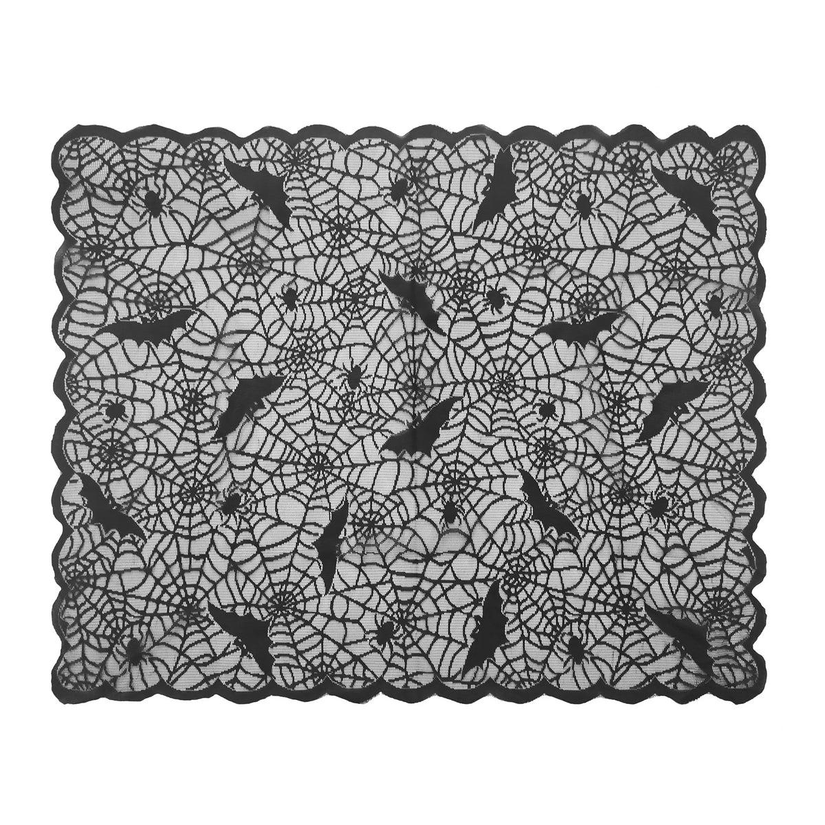 Halloween Lace Tablecloth – Bat & Skull Haunted House Party Decor