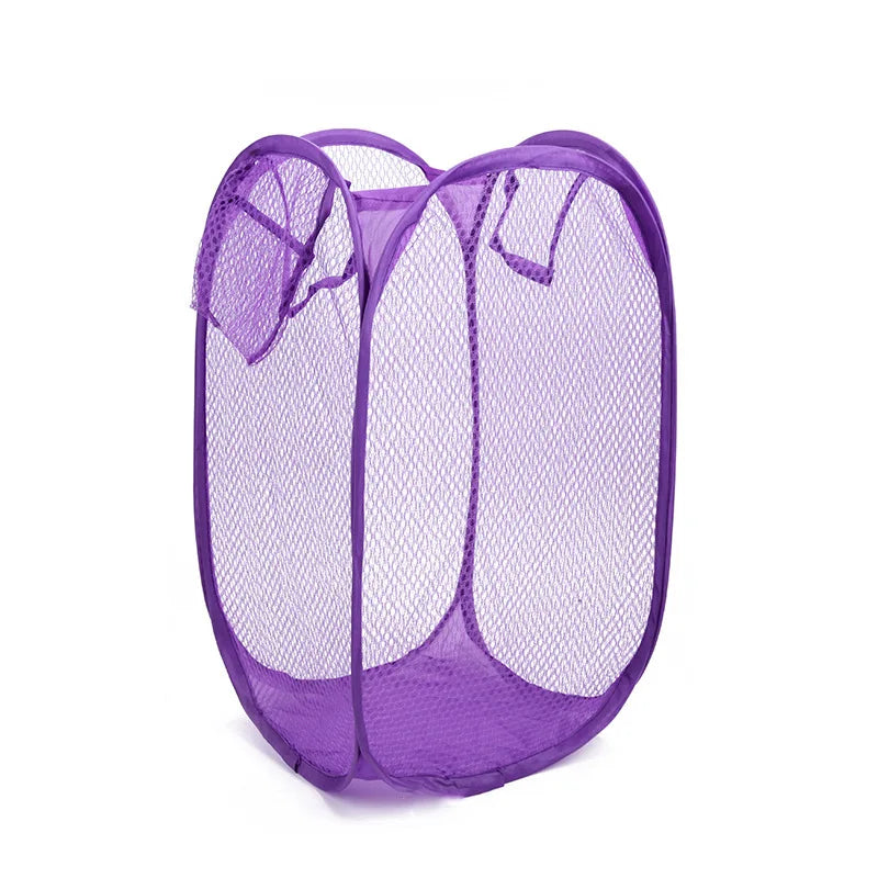 Mesh breathable laundry basket, foldable large size 40 * 40 * 70 miscellaneous laundry basket, simple and large capacity miscell