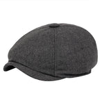 Retro Men’s Newsboy Cap – Classic Herringbone Octagonal Hat, British Style Flat Cap for Autumn & Winter, Vintage Painter Beret