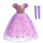 Girls Snow Queen Elsa Anna Kids Costumes For Girls 2024 Carnival Party Prom Gown Children Clothing Frozen Jasmine Princess Dress