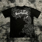 Classic Y2K Gothic Style T-shirt Print Oversized T Shirt High Street Shirts Gothic Round Neck Cotton Tops New Mens Women T Shirt