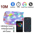 Smart LED String Bluetooth APP Control RGBIC Fairy Lights Waterproof USB Music Dream Color Light Party Room Decoration