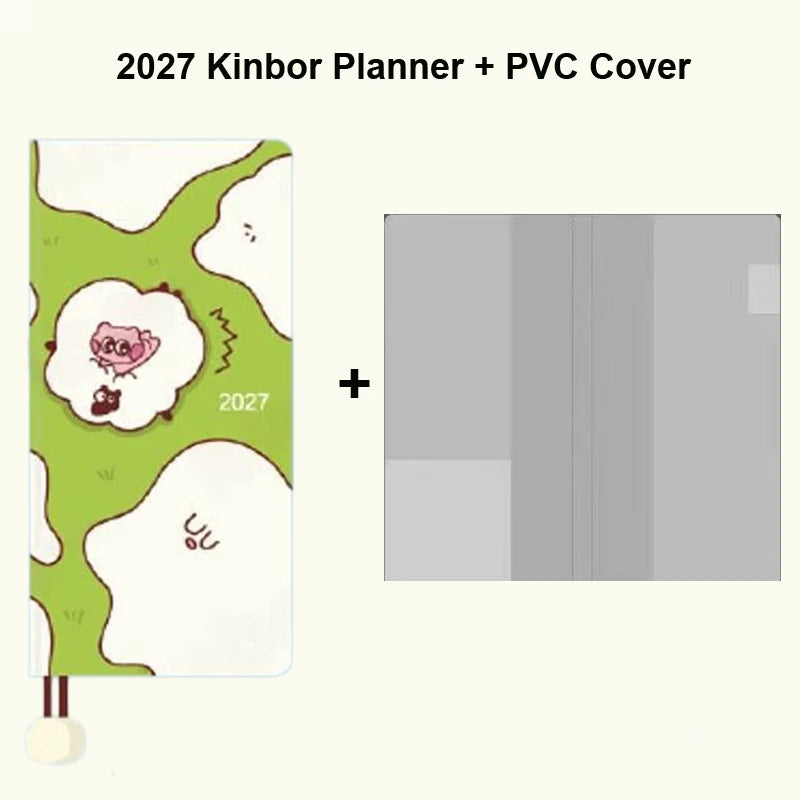 2027 Kinbor Portable Week Planner Daily Journal Notebook Month Year Weeks Plan 52g Bachuan Paper Book Gift for Back To School