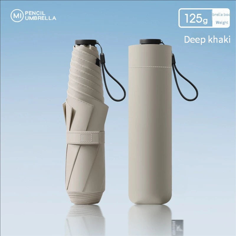 125g Japanese ultra-light portable sun umbrella sun protection and ultraviolet rain dual-purpose 3-fold 6-bone pencil umbrella f