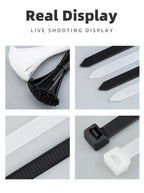 100Pcs 8 Series Width 7.5MM 200/250/300/350 Nylon Ties Cable Plastic  Wire Fixed Strap White/Black Self-Locking StrongTensile