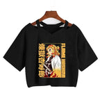 Demon Slayer T Shirt Nezuko Tshirt Women Kimetsu No Yaiba Crop Top Tees Japanese Anime Tanjirou Kamado Tops Manga T-shirt Female