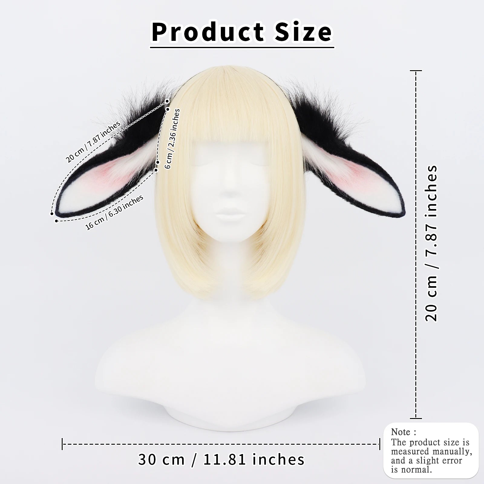 Animal Rabbit Ears Headband Faux Fur Bunny Headwear Plush Hairband Party Cosplay Costume Accessories