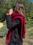 Winter Scarf Women Luxury Autumn Winter Cashmere Scarf Thickened Warm Shawl Classic Tassels Fluffy Scarf Solid Color Soft Shawl