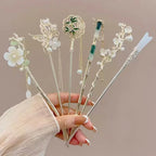 1/6pcs Elegant Chinese Style Tassel Hair Stick Traditional Floral Design Hairstyle Accessory Women Jewelry Hairpin Hairneedle