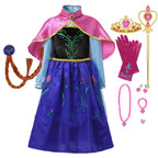 Girls Elsa Anna Princess Costume Dress – Summer Fancy Queen Outfit