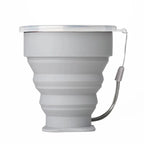 Portable Silicone Folding Water Cup Outdoor Heat Resistant Telescopic Collapsible Foldable Mug With Lid For Travel Camping 200m