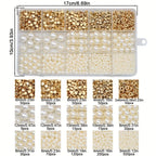 1240PCS 10x17mm CCB Imitation Pearl Acrylic Spacer Beads – DIY Jewelry Making Kit for Bracelets, Necklaces & Craft Accessories