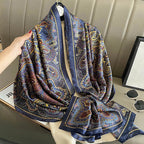 Spring Scarf Women's Luxury Design Polyester Material Smooth Scarf Soft Shawl Beach Scarf