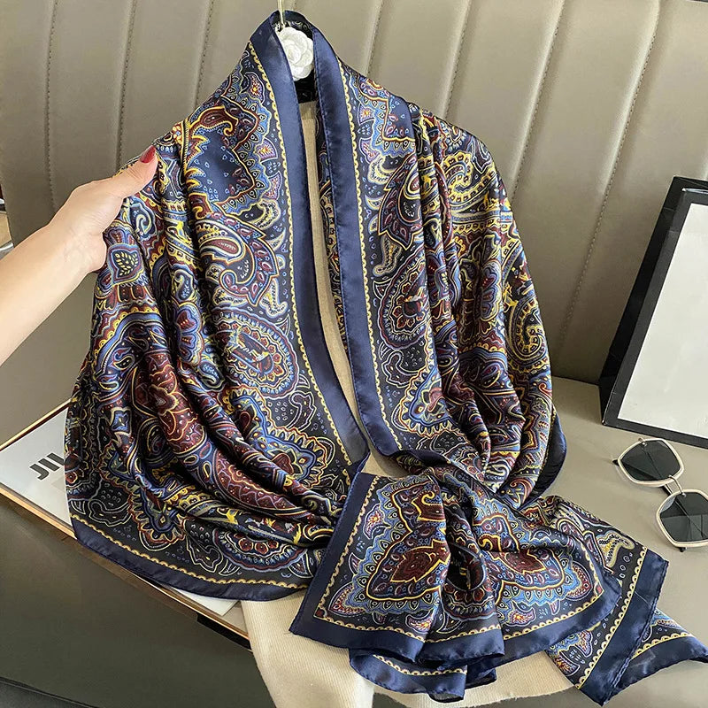 Spring Scarf Women's Luxury Design Polyester Material Smooth Scarf Soft Shawl Beach Scarf