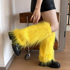 Foot Cover Faux Fur Furry Leg Warmers 40cm Japanese Style Lolita Boots Cover Kawaii Y2K Warm Knee Sleeve Autumn/Winter