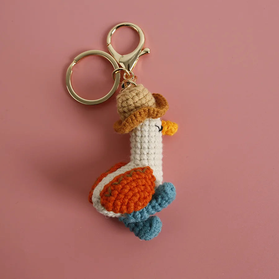 Funny Sheep Crochet Keychain Cute Animal Bag Charm