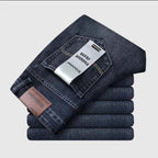 Wthinlee New Business Men's Jeans Casual Straight Stretch Fashion Classic Blue Black Work Denim Pant Trousers Male  Clothing