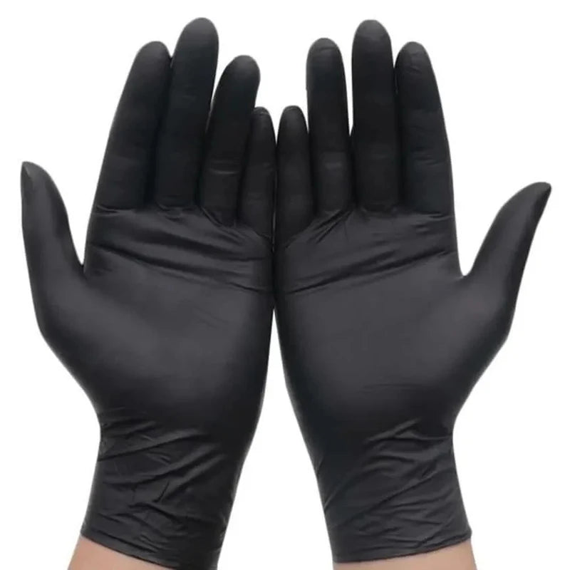 20/50/100PCS Disposable Black Nitrile Gloves – Latex-Free, Powder-Free Cleaning, Tattoo, Hairdressing & Household Use