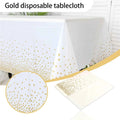 Plastic Disposable Tablecloth Rectangle Party Table Cover Gold Dot Waterproof Table Cloth for Wedding Birthday Party Decor