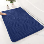 Thick Striped Absorbent Floor Mat – Non-Slip Cotton Velvet Bathroom Rug