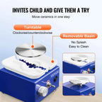 SucceBuy 2.6in/3.9in Mini Pottery Wheel 2 Turntables Ceramic Wheel Forming Machine Adjustable 0-300RPM Speed Detachable Basin
