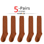 Long Socks Women Stockings Organic Cotton Solid Warm Thigh High Ladies Girls Street Fashion Young Casual Knee Socks Harajuku