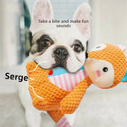 Cute Fox & Elephant Plush Dog Toy - Interactive Squeaky Chew & Teeth Cleaner