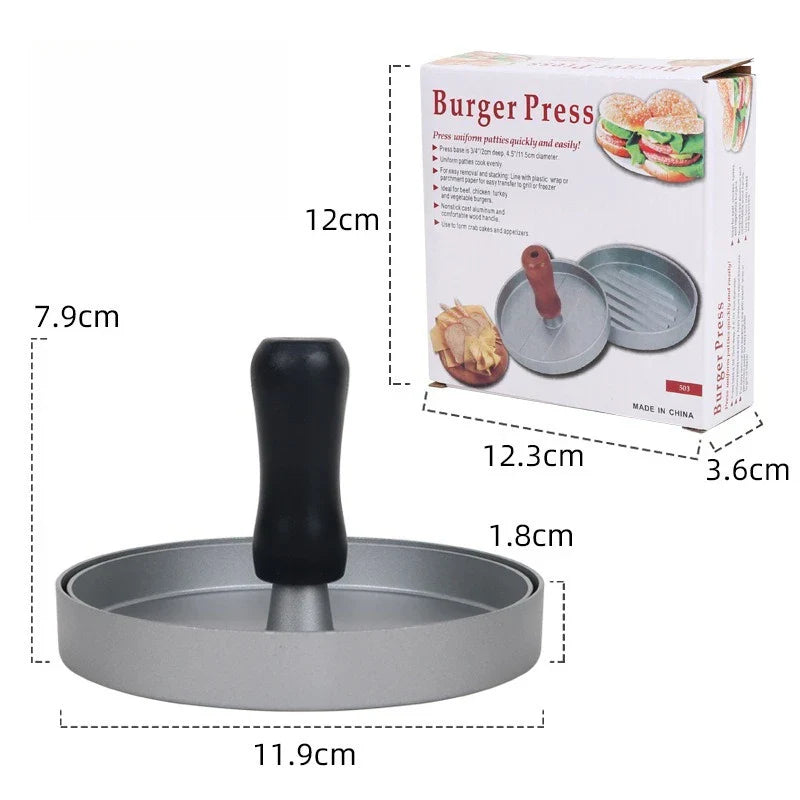 1PC Non-Stick Burger Press Patty Maker Metal Hamburger Mold for Beef Cheese Veggie Burger Making Suitable for BBQ Grill Cooking