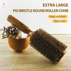 Professional Boar Bristle Round Hair Brush for Women and Men Hair Styling Comb Salon Hairdressing Hairdresser Wood Round Brush