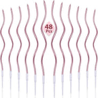 12/48pcs/1case Birthday Candles Spiral Cake Candles Long Thin Cake Candles For Wedding Party And Cake Decoration