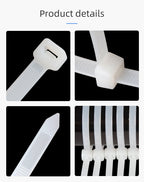 500/200/100Pcs Plastic Nylon Cable Ties Self-locking 1.9/2.7mm Cord Straps Adjustable Fastening Loop Home Office Wire Zip Garden