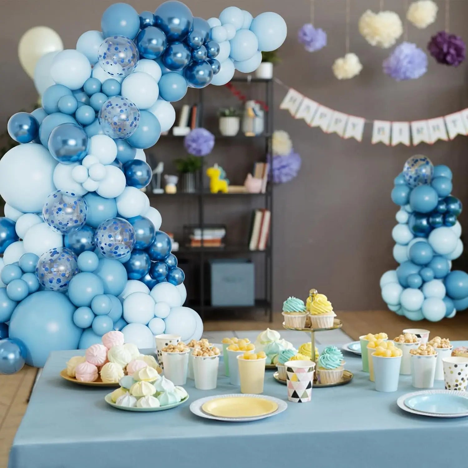 Blue Balloons Garland Arch Kit Birthday Party Decoration Kids Boy Wedding Birthday Party Supplies Baby Shower Decor Latex Ballon