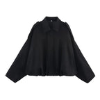 Women's Bomber Jackets Coats Fashion Turn-down Collar Long Sleeve Loose Coats Vintage Female Outerwear Chic Tops