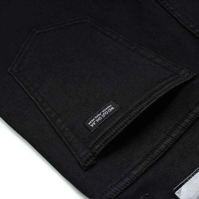 Spring Autumn Men Classic Fashion Brand Jeans Homme Man Soft Stretch Black Biker Masculino Denim Trousers Mens Pants Overalls
