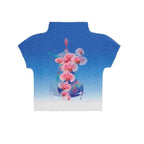 Women Bodycon T-Shirts Short Sleeve Tie Dye Tees Stretch Crop Tops Goblin Core 2000s Coquette Gyaru Aesthetic Kpop Kawaii Summe