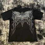 Southpole Y2K Vintage Cotton Graphic Tee Distressed Oversized Unisex T-Shirt with Gothic Print Streetwear Retro Soft Shirt Man