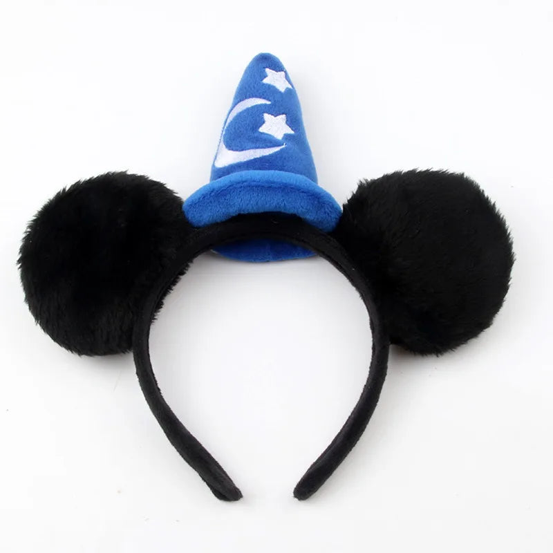 2026 Mickey Mouse Plush Magic House Disney Headwear Cosplay Decoration Christmas Party Cloth Hair Band Adult Kids Halloween Part