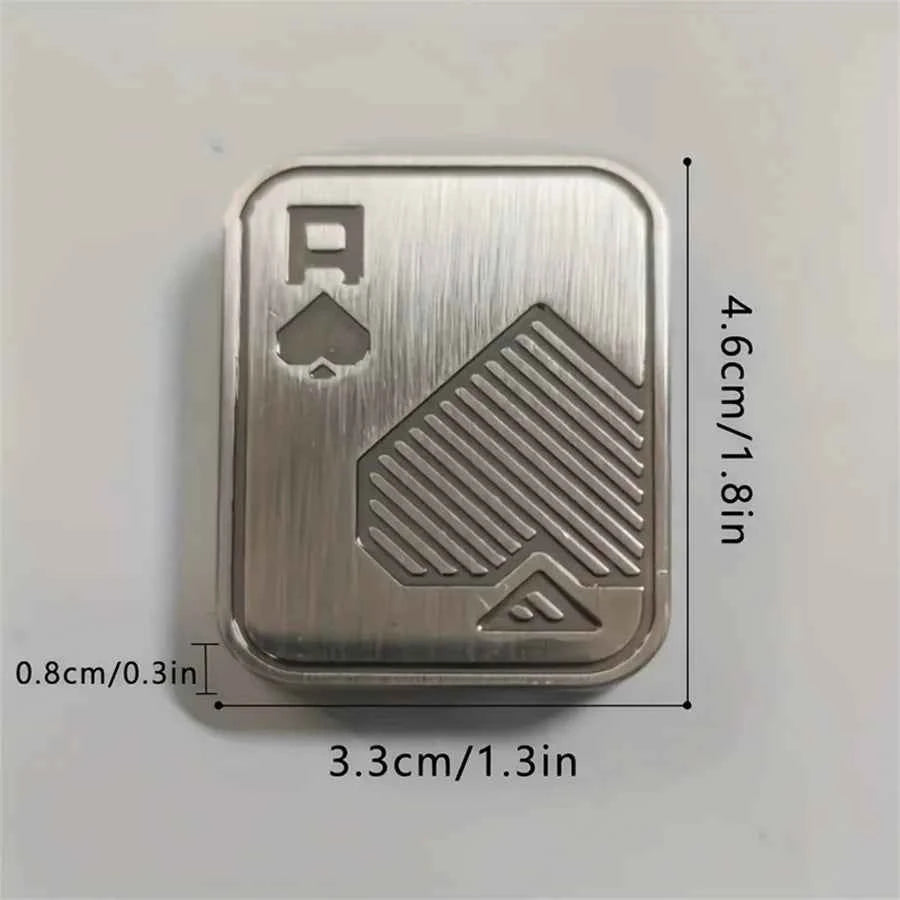 1pc Metal Fidget Toys - Metal Poker Push Card Fidget Slider Stress Relief Toy,Fidget Toy Haptic Coin,Office Desk Toys Gifts